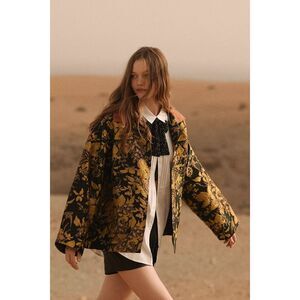 Anthropologie Brocade Trucker Jacket